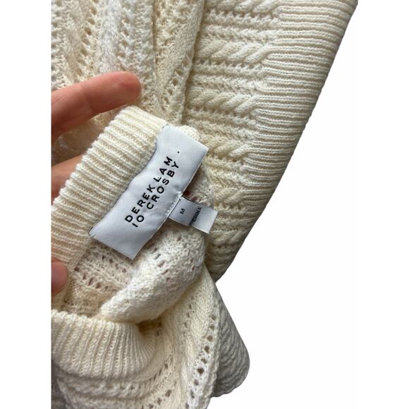 Derek Lam 10 Crosby Shea Pointelle-Knit Button Front Top - Picture 9 of 10